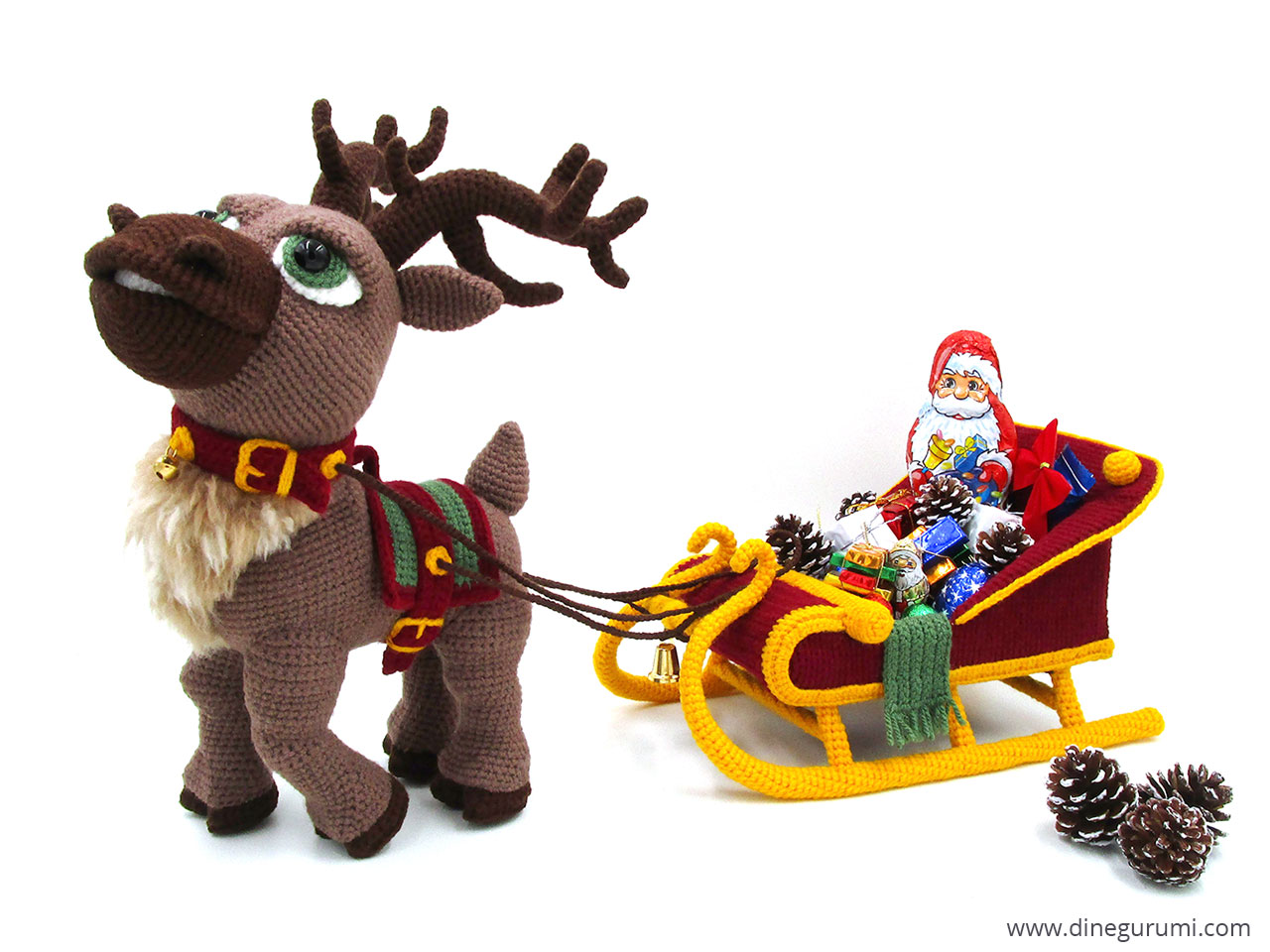 Dinegurumi - Official Shop - Reindeer Sleigh - Crochet Pattern